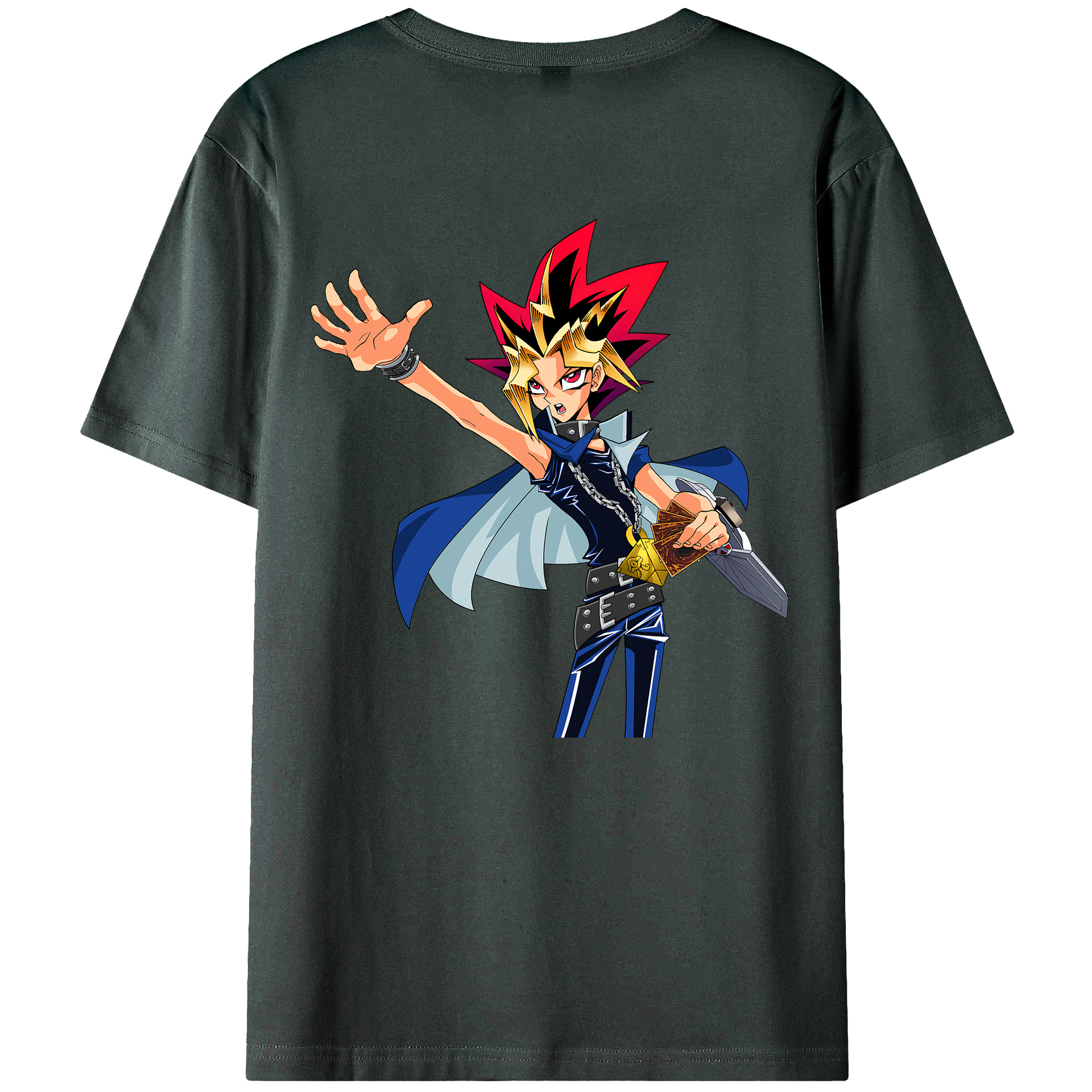 （画像用） 遊☆戯☆王 Yu-Gi-Oh! 綿100％ メンズ半袖Tシャツ（バックプリント） 通気性